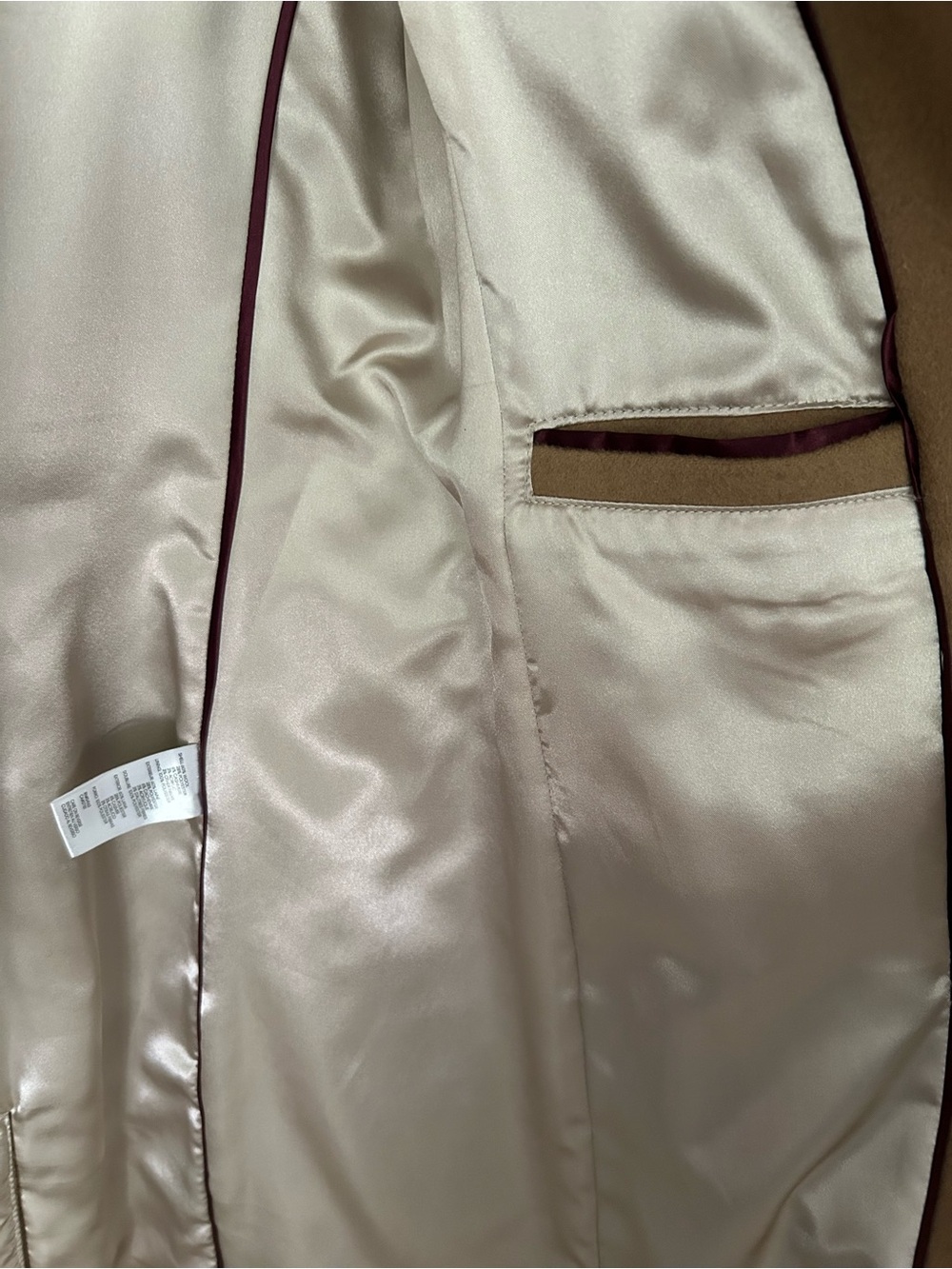 Calvin Klein camel Wool Coat size 4 NWOT - Picture 3 of 7